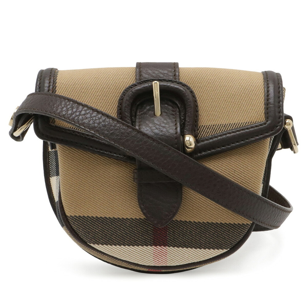BURBERRY House Check shoulder bag/pouch in canvas and leather, available beig...
